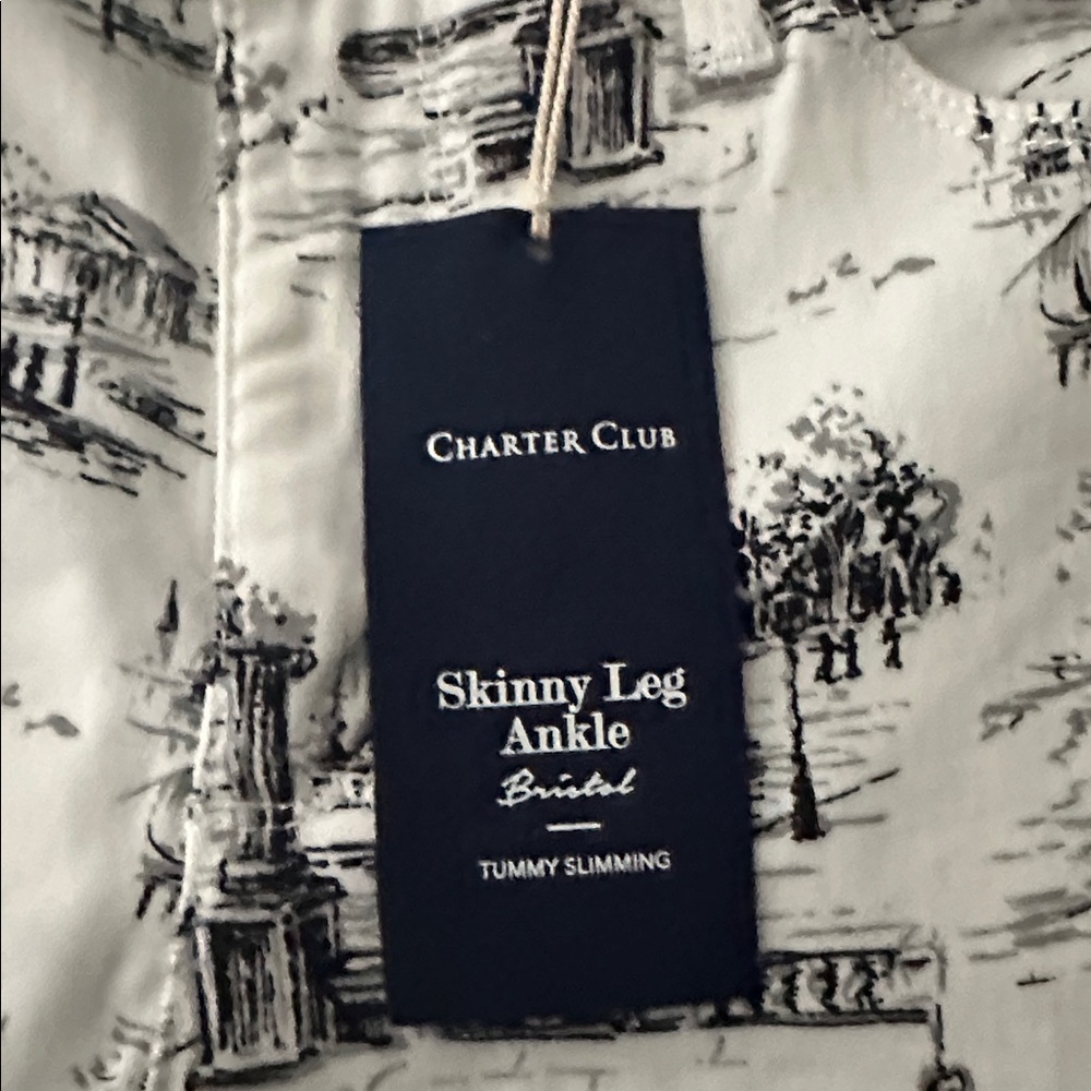 Charter Club Black and White Toile Print Pants - Picture 7 of 9